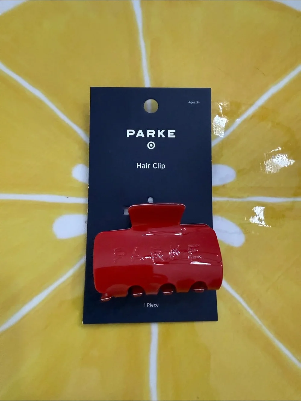 PARKE - Collab with Target -Red Hair Clip - Glossy Claw Clip for Women